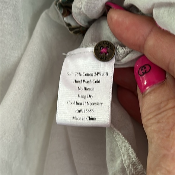 Johnny Was 3J Floral Sheer Button-Up Blouse. Sz S p2p 20” - Picture 7 of 7